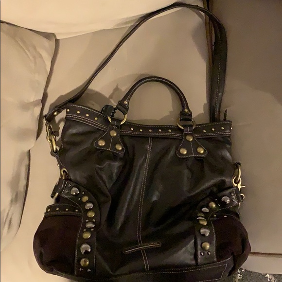 Kathy Van Zeeland brown faux leather&suede purse. - Picture 2 of 3